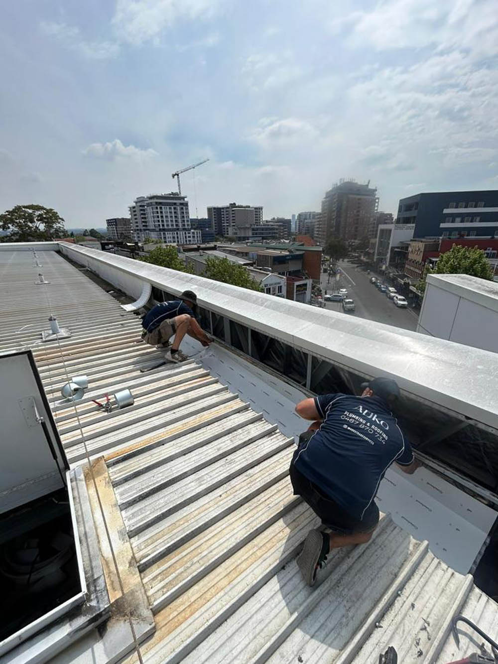 working on a government roof